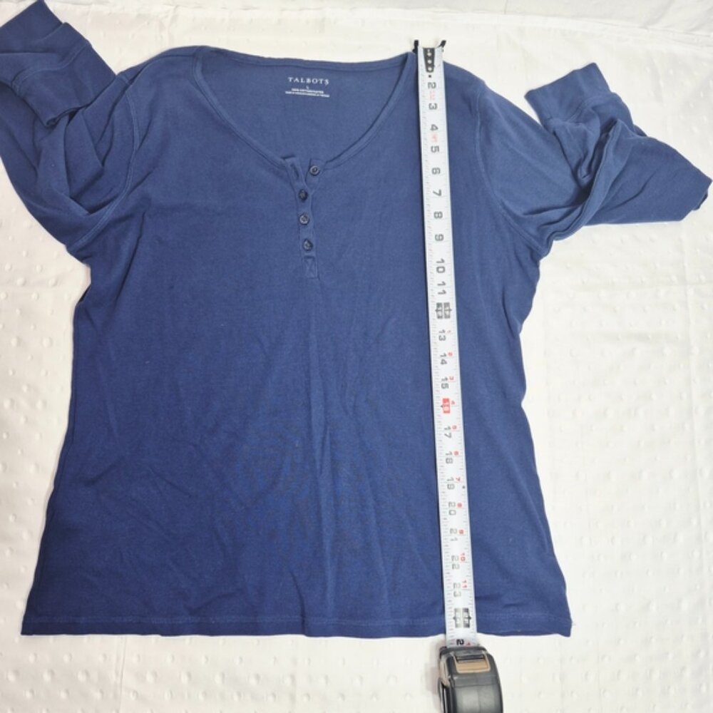 Talbots Women's Navy Blue Long Sleeved Tee Size L - Picture 4 of 5